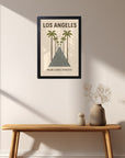 アメリカの街並みイラスト ロサンゼルス ウォールアート 壁掛け 海外インテリア おしゃれ リビングに 木製フレーム付き