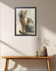 フレーム付きアートポスター 動物・アニマルイラスト 猫 ウォールアート 壁掛け おしゃれ リビングに