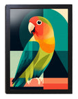フレーム付きアートポスター 動物・アニマルイラスト インコ ウォールアート 壁掛け おしゃれ リビングに