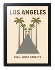 アメリカの街並みイラスト ロサンゼルス ウォールアート 壁掛け 海外インテリア おしゃれ リビングに 木製フレーム付き