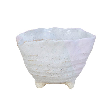 Bonsai Pot Ceramic Mini Bonsai Bowl Planters, Planter Pots, White x Pink