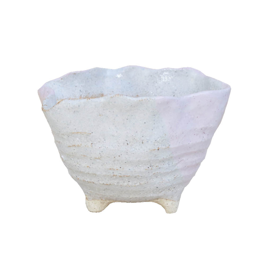 Bonsai Pot Ceramic Mini Bonsai Bowl Planters, Planter Pots, White x Pink