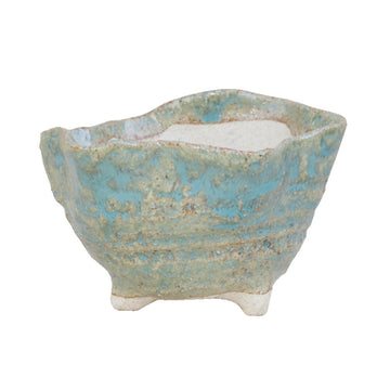 Bonsai Pot Ceramic Mini Bonsai Bowl Planters, Planter Pots, Green