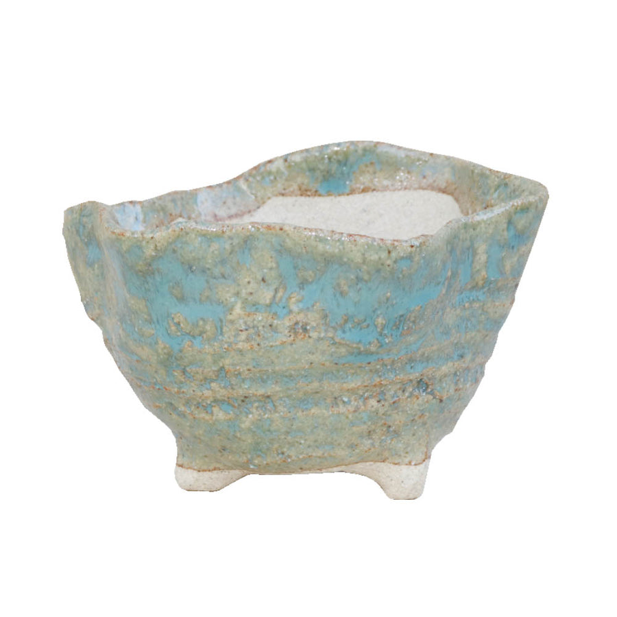 Bonsai Pot Ceramic Mini Bonsai Bowl Planters, Planter Pots, Green
