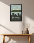 アメリカの街並みイラスト ロサンゼルス ウォールアート 壁掛け 海外インテリア おしゃれ リビングに 木製フレーム付き