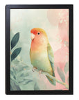 フレーム付きアートポスター 動物・アニマルイラスト インコ ウォールアート 壁掛け おしゃれ リビングに