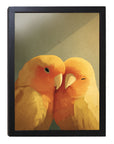 フレーム付きアートポスター 動物・アニマルイラスト インコ ウォールアート 壁掛け おしゃれ リビングに