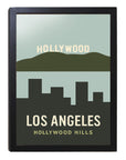 アメリカの街並みイラスト ロサンゼルス ウォールアート 壁掛け 海外インテリア おしゃれ リビングに 木製フレーム付き