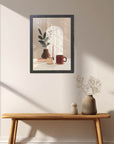北欧インテリア ポスター A3 木製フレーム付き 壁掛け おしゃれ リビング 玄関 寝室 モノトーン 北欧雑貨