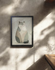 フレーム付きアートポスター 動物・アニマルイラスト 猫 ウォールアート 壁掛け おしゃれ リビングに
