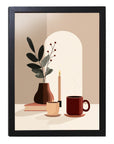 北欧インテリア ポスター A3 木製フレーム付き 壁掛け おしゃれ リビング 玄関 寝室 モノトーン 北欧雑貨