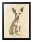 フレーム付きアートポスター 動物・アニマルイラスト 犬・チワワ ウォールアート 壁掛け おしゃれ リビングに