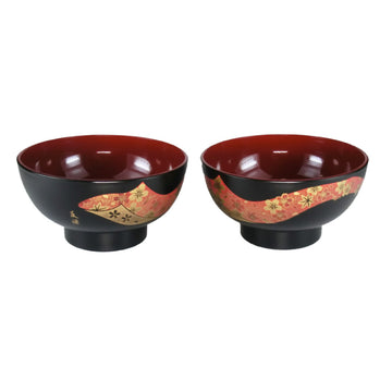 Japanese Soup Bowl 2 set, Rice Bowl, for Miso Soup AG-Y (Red)