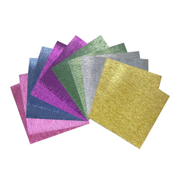 Origami Folding Paper Foil Metallic Color 36 Sheets, Fiber Texture
