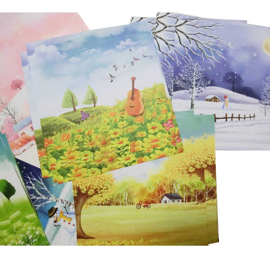 Origami Folding Paper Chiyogami 56 Sheets, 5.9x5.9 inch, Countryside Picture