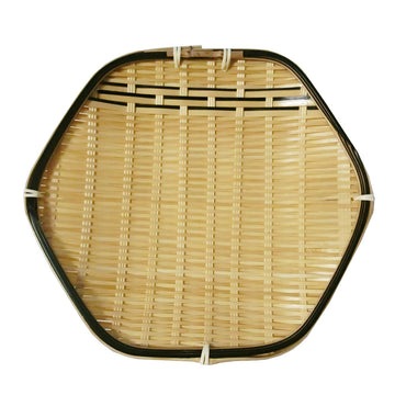 Zaru Bamboo Japanese Basket Dish Plate for Tempura, Tempura Tray, Hex