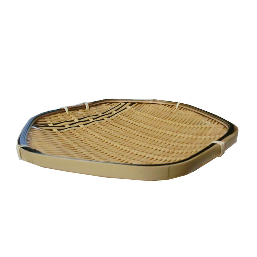 Zaru Bamboo Japanese Basket Dish Plate for Tempura, Tempura Tray, Hex