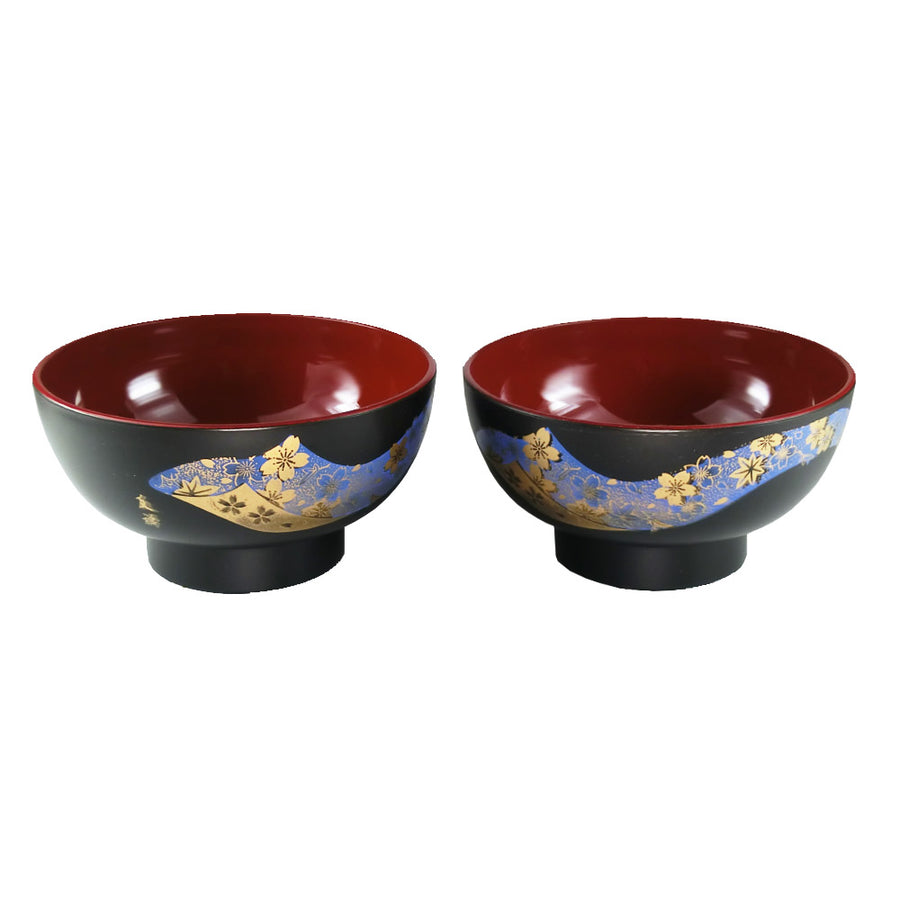 Japanese Soup Bowl 2 set, Rice Bowl, for Miso Soup AG-Y (Blue)