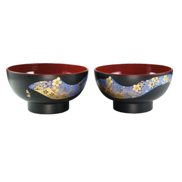 Japanese Soup Bowl 2 set, Rice Bowl, for Miso Soup AG-Y (Blue)