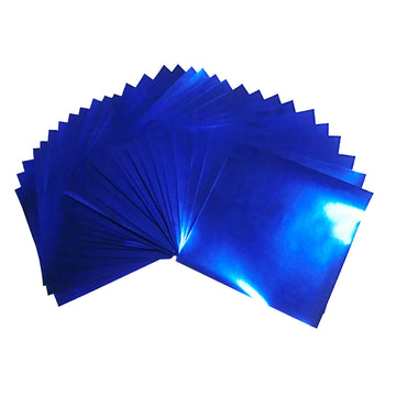 30 Sheets Pack 7.9x7.9inches(20x20cm) Large Size Foil Color Origami Folding Paper, Metallic Color Paper, Blue