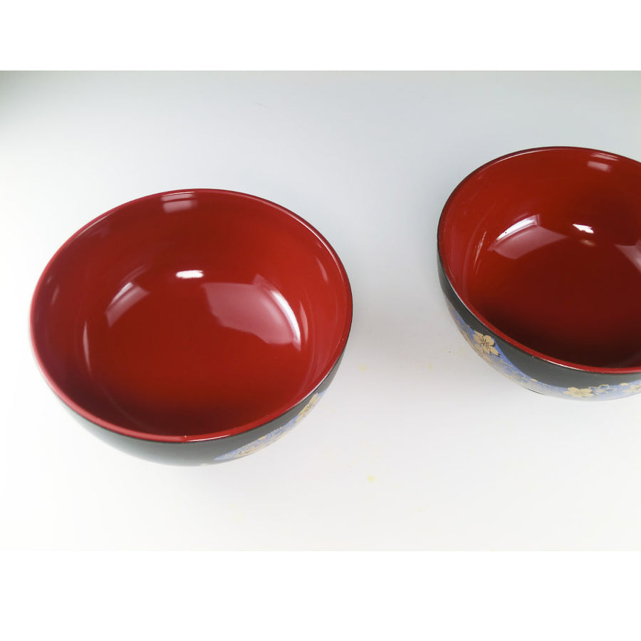 Japanese Soup Bowl 2 set, Rice Bowl, for Miso Soup AG-Y (Blue Red)