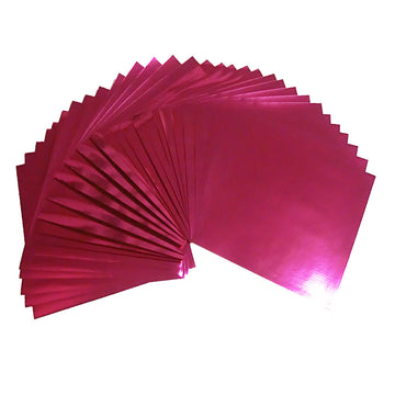30 Sheets Pack 7.9x7.9inches(20x20cm) Large Size Foil Color Origami Folding Paper, Metallic Color Paper, Pink