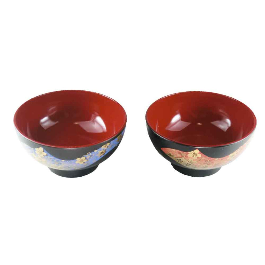 Japanese Soup Bowl 2 set, Rice Bowl, for Miso Soup AG-Y (Blue Red)