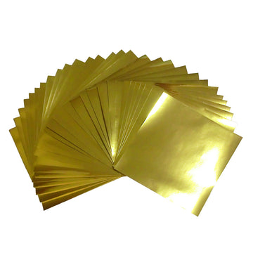 30 Sheets Pack 7.9x7.9inches(20x20cm) Large Size Foil Color Origami Folding Paper, Metallic Color Paper, Gold