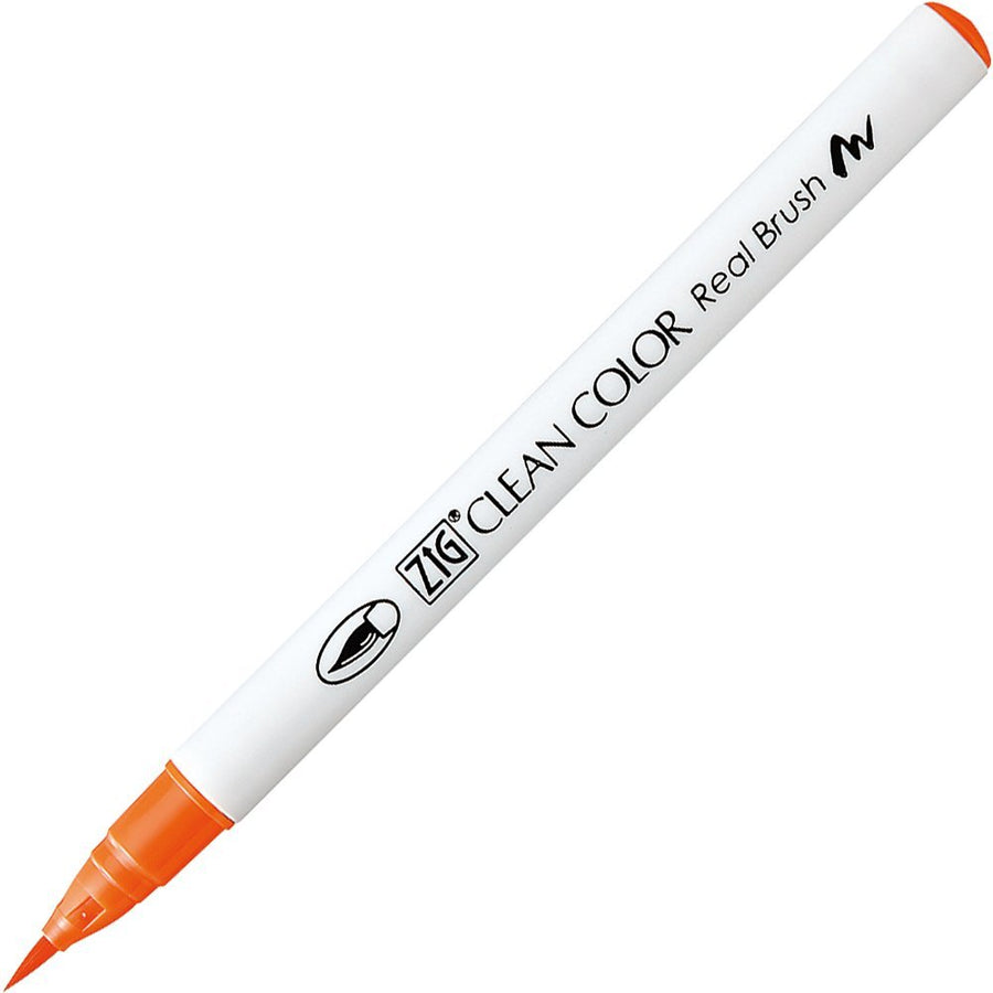 Kuretake Fude Brush Pen, Clean Color Real, 12 Colors Set (RB-6000AT/12VA)