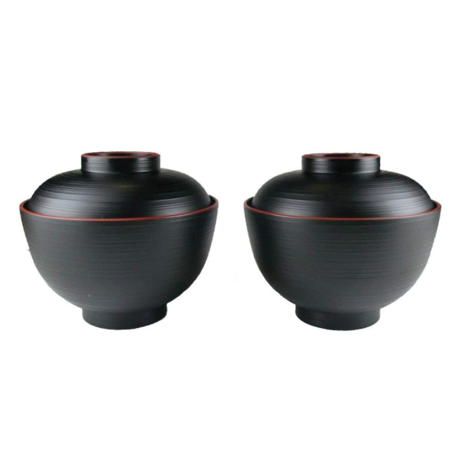 Japanese Soup Bowl Black 2 set, Rice Bowl, for Miso Soup AG-1