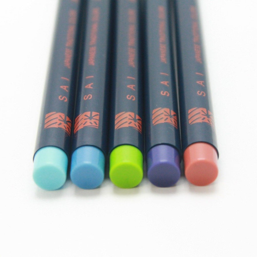 Akashiya Fude Brush Pen Sai, Summer 5 Color Set, CA200/5VB