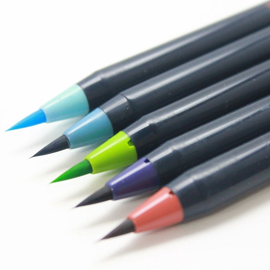 Akashiya Fude Brush Pen Sai, Summer 5 Color Set, CA200/5VB