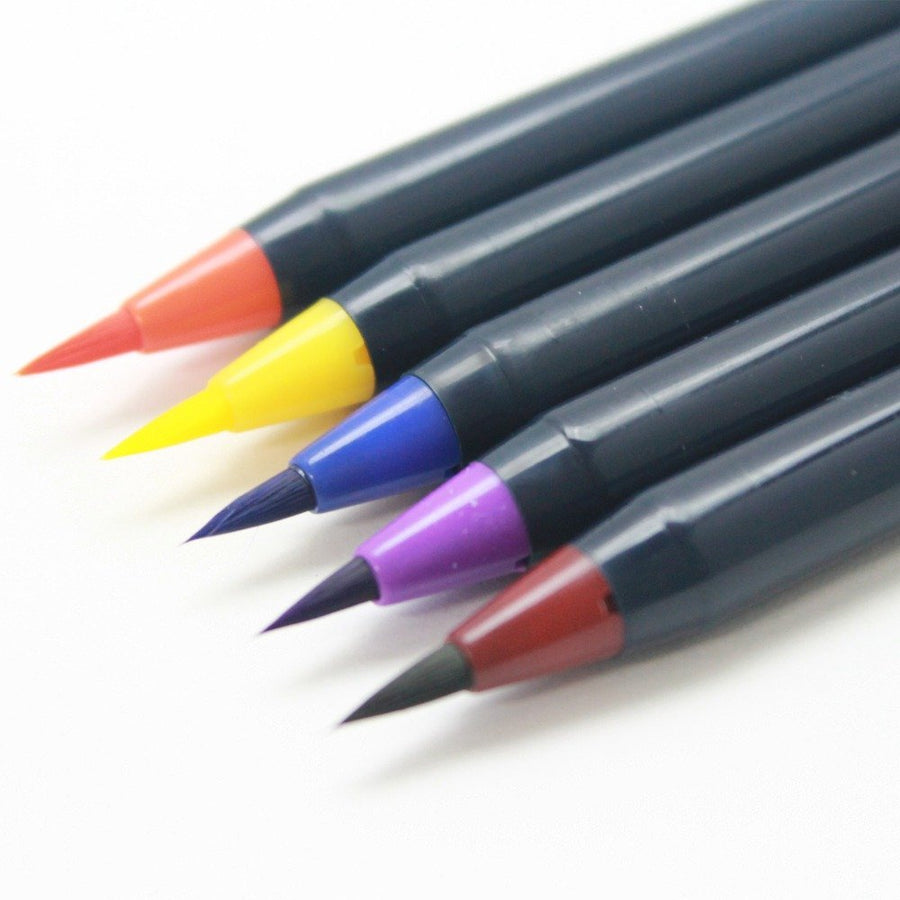 Akashiya Fude Brush Pen Sai, Autumn 5 Color Set, CA200/5VC
