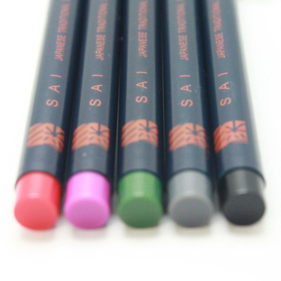 Akashiya Fude Brush Pen Sai, Winter 5 Color Set, CA200/5VD