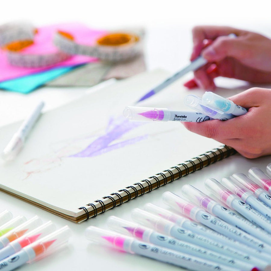 Kuretake Fude Brush Pen, Clean Color Real, 36 Colors Set (RB-6000AT/36V)