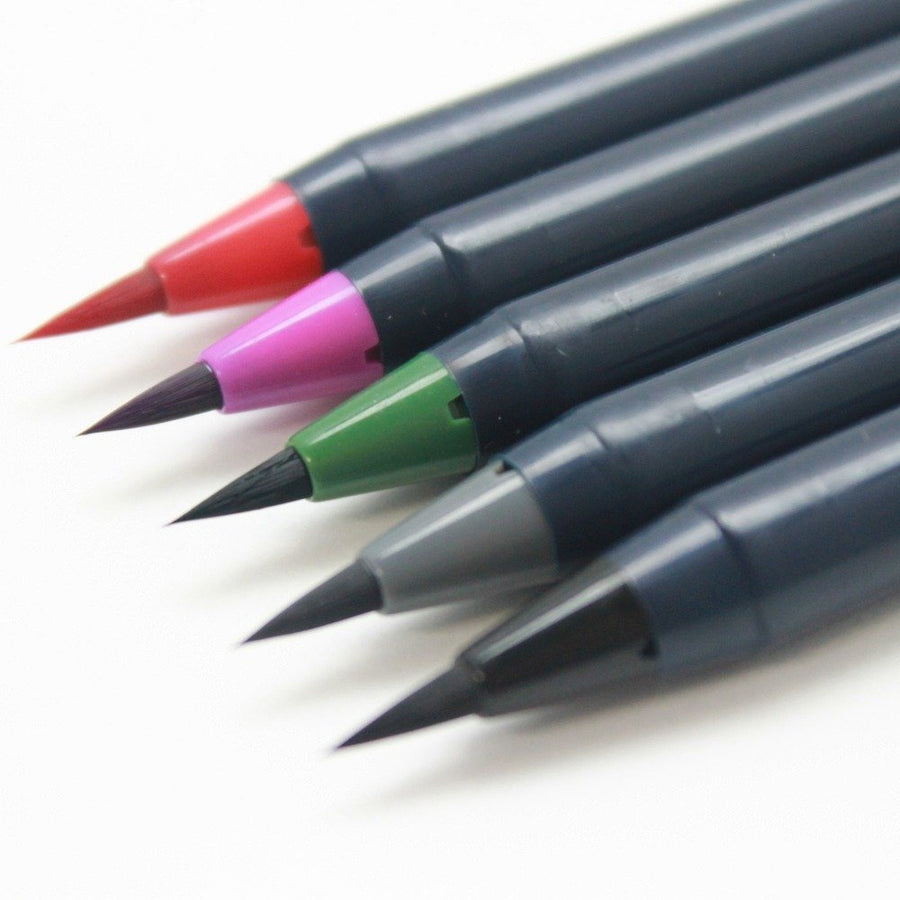 Akashiya Fude Brush Pen Sai, Winter 5 Color Set, CA200/5VD