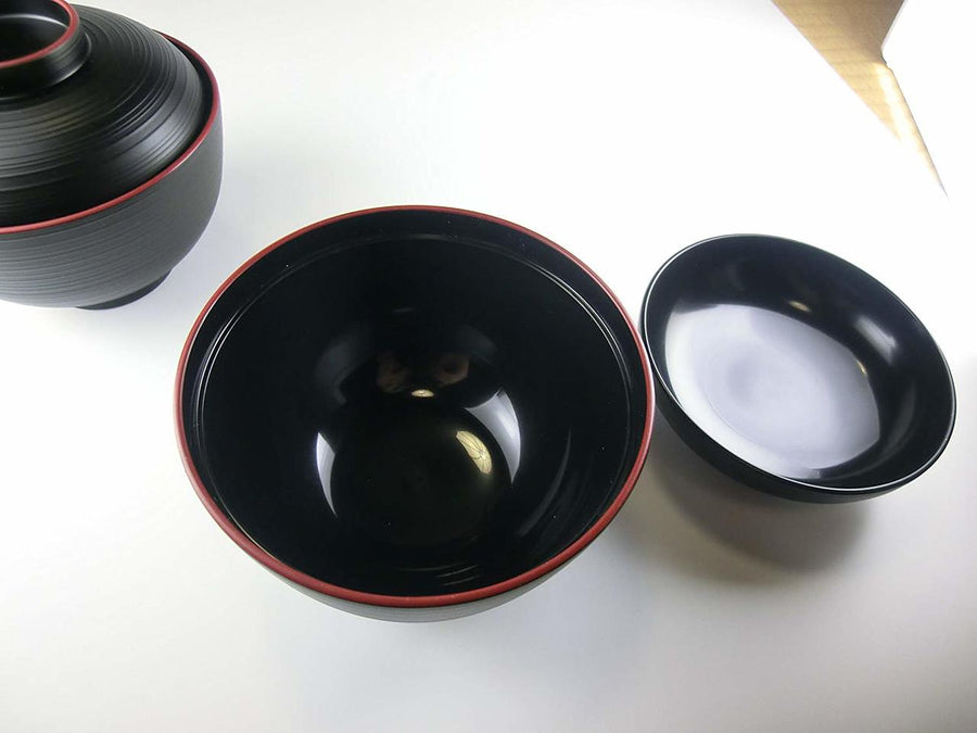 Japanese Soup Bowl Black 2 set, Rice Bowl, for Miso Soup AG-1